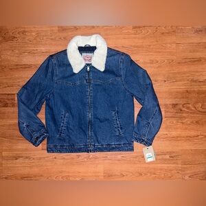 Levi’s Denim Western Jacket With Removable Sherpa Lined Collar Size Large